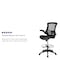 Flash Furniture Kelista Mid-Back Black Mesh Ergonomic Drafting Chair with LeatherSoft Seat, Adjustable Foot Ring and Flip-Up Arms BL-X-5M-D-BK-LEA-GG - alternate 3